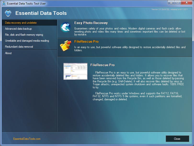 Click to view Essential Data Tools 2.3 screenshot
